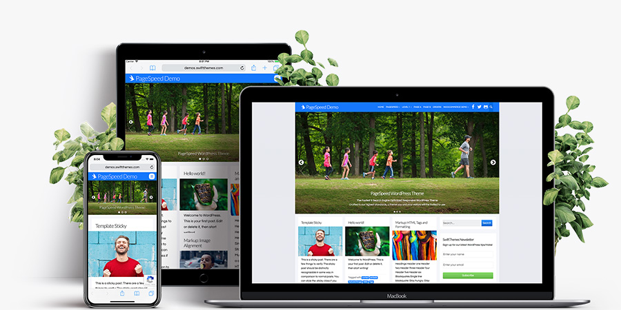 PageSpeed Super Fast theme responsive showcase