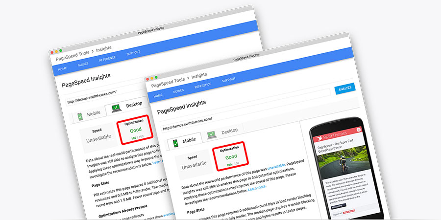 PageSpeed WordPress theme 100/100 Google PageSpeed Score
